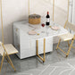 Modern Style White Dining Table Sintered Stone Drop-Leaf Dining Table for Home Use Clearhalo ' dining_table' 'Dining Tables & Seating' 'Dining Tables' 'furn' 'furn_dining_table' 'Furniture' 'furniture_dining_table' 'Kitchen & Dining Furniture' 'kitchen&dining_furn' 'kitchen' 'kitchen_dining_table' 1200x1200_6b47ec6b-6736-4632-8794-bca71b935d7d