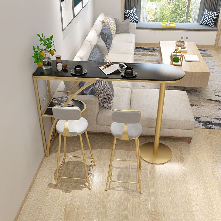 Tavolo da pub in pietra cottono da banco glam tavolo da cocktail bar ovale per soggiorno