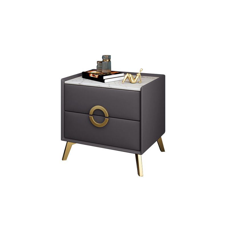 Table de nuit de chevet de lit contemporain avec 2 tiroirs