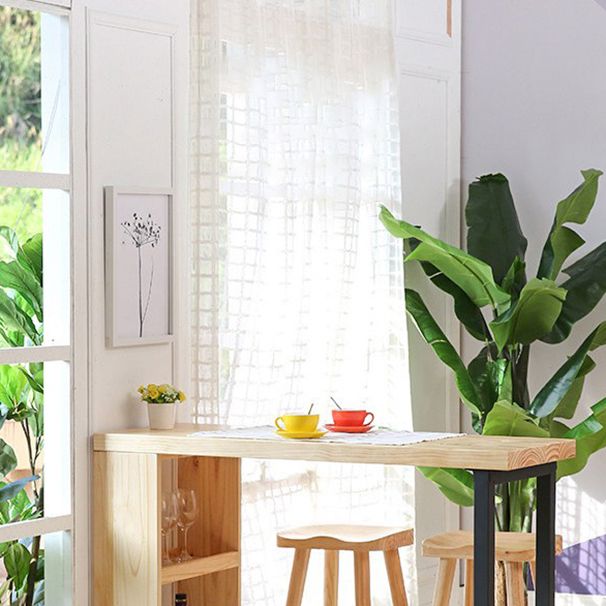 Mesa de barra de madera maciza rectangular de lujo Juego de mesa 1/2/3 piezas de mostrador con taburetes sin espalda