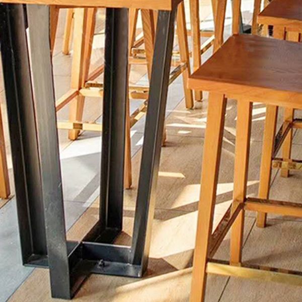 Tavolo da bar in stile contemporaneo in legno in legno a slitta tavolo da pranzo