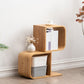 Natural Geometric Bookcase Contemporary Open Back Bamboo Shelf