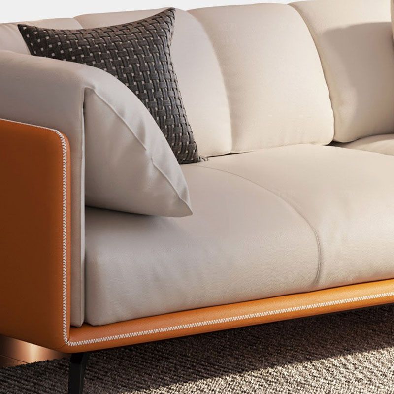 Zeitgenössischer Smoking -Arm -Sofa -Fleckfest -Kunstleder -Sofa