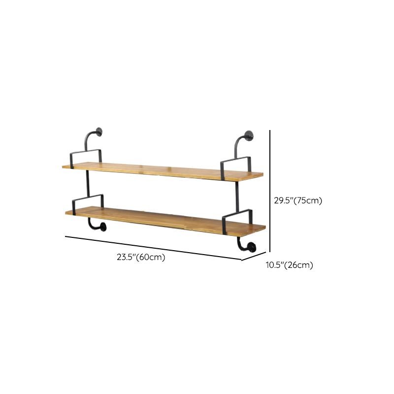 Metal and Wooden Shelf Bookcase Floating Open Wall Mounted Book Shelf for Study Room Clearhalo 'Bookcases' 'furn' 'furn_bookcases' 'Furniture' 'Office Furniture' 1200x1200_6b4ef952-b365-486c-bc5a-7abc22c7cfe8