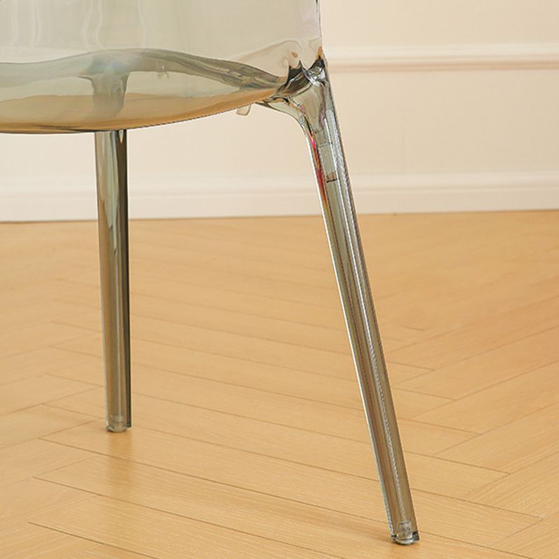 Sedia da pranzo in plastica moderna moderna sedia a bracciole senza schiena