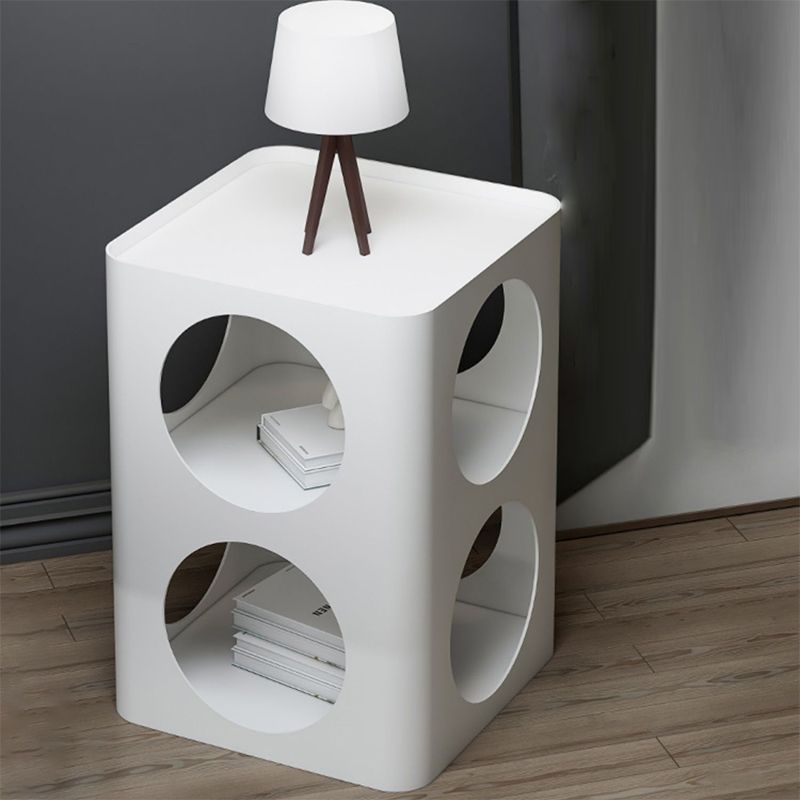 Table de nuit moderne en métal en métal ouvert pour chambre à coucher