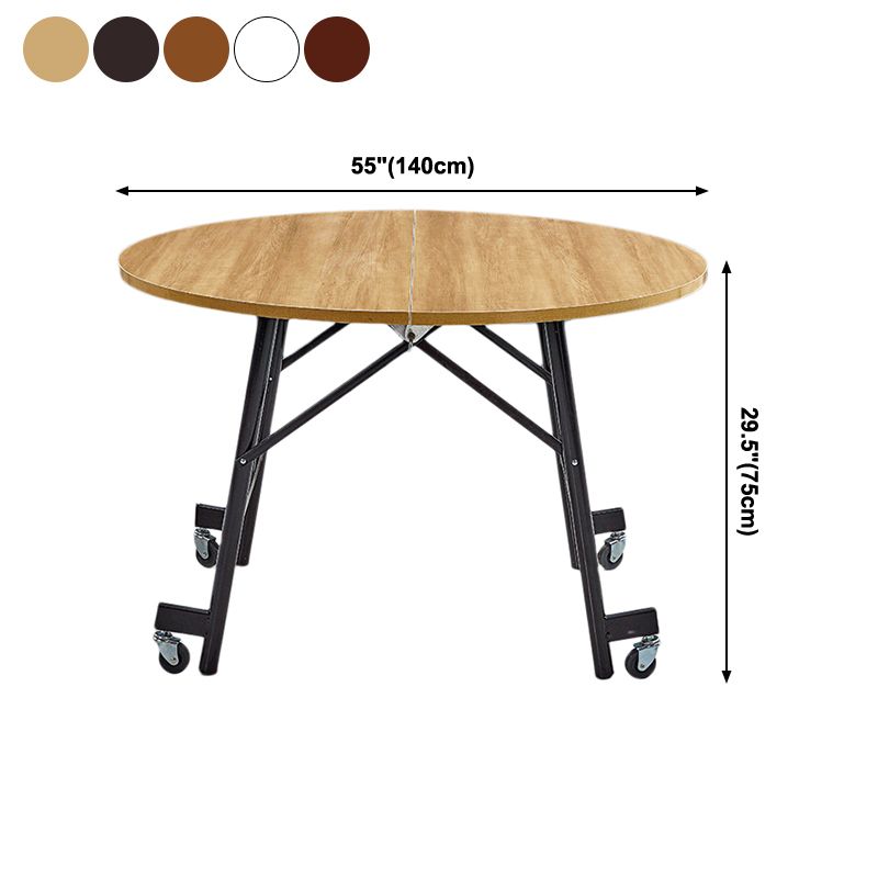 Mid-Century MDF Kitchen Dining Table Round Shape Standard Dining Table with Double Pedestal Base Clearhalo ' dining_table' 'Dining Tables & Seating' 'Dining Tables' 'furn' 'furn_dining_table' 'Furniture' 'furniture_dining_table' 'Kitchen & Dining Furniture' 'kitchen&dining_furn' 'kitchen' 'kitchen_dining_table' 1200x1200_6b522788-091c-4d53-a055-1030ed09aedc