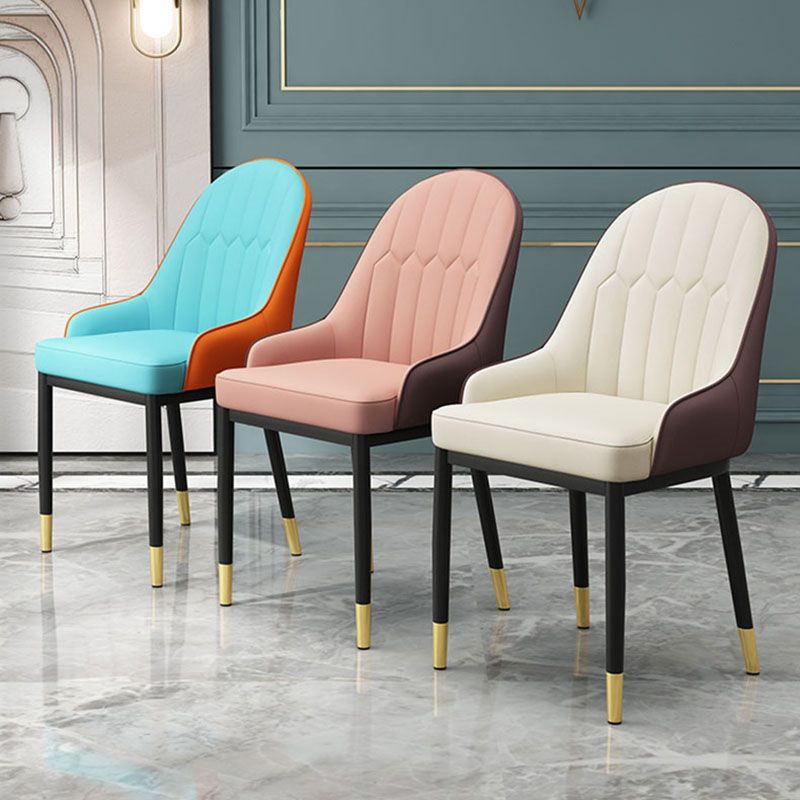 Scandinavian Style Upholstered Arm Chairs Solid Back Dining Side Chairs for Kitchen Clearhalo ' kitchen&dining_furn' 'Dining Chairs' 'Dining Tables & Seating' 'dining_chair' 'furn' 'furn_dining_chair' 'Furniture' 'furniture_dining_chair' 'Kitchen & Dining Furniture' 'kitchen' 1200x1200_6b522bf9-7e43-4fa3-a618-2bd589d4174c