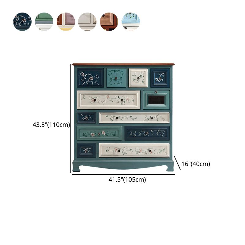 Industrieel hout accentkist met laden kleurrijke accentkast