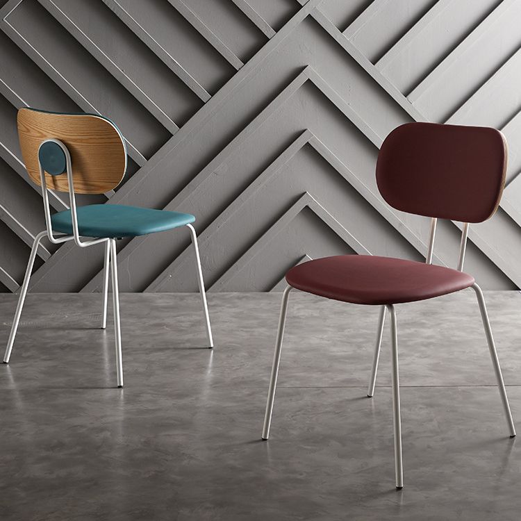 Industrial Style Matte Finish Metal Side Chair Open Back Dining Side Chair Clearhalo ' kitchen&dining_furn' 'Dining Chairs' 'Dining Tables & Seating' 'dining_chair' 'Furniture' 'furniture_dining_chair' 'Kitchen & Dining Furniture' 'kitchen' 1200x1200_6b538075-639a-4434-a943-fb1926f40729