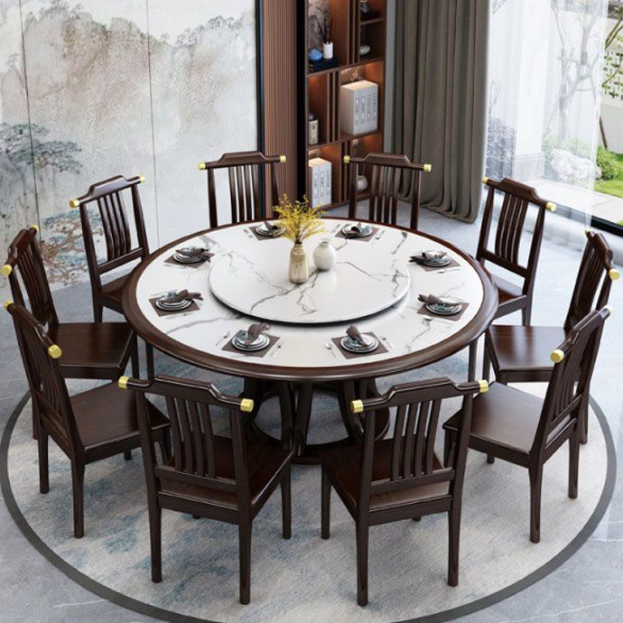Pedestal Dining Table Convertible Dining Table for Dining Room Clearhalo 'Dining Tables & Seating' 'Dining Tables' 'dining_table' 'furn' 'furn_dining_table' 'Furniture' 'Kitchen & Dining Furniture' 1200x1200_6b549fa8-8a5e-41c4-a5d2-6d5c5b81953e