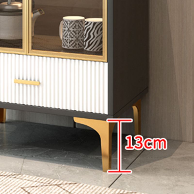 Modern Display Cabinet Faux Wood Storage Cabinet with Glass Doors for Living Room Clearhalo 'Display & China Cabinets' 'display_china_cabinets' 'furn' 'furn_display_china_cabinets' 'Furniture' 'Kitchen & Dining Furniture' 1200x1200_6b55141f-bd0e-40b1-b7ad-878a51d52452