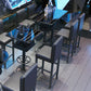 Mesa de bar de estilo industrial, sala de estar, escritorio de bar bistró con almacenamiento