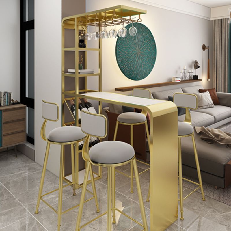 Contemporary Style Rectangle Bar Table Stone Bar Height Table with Storage Clearhalo 'Bar Furniture' 'Bar Tables' 'bar_tables' 'furn' 'furn_bar_tables' 'Furniture' 'Kitchen & Dining Furniture' 1200x1200_6b55d689-2b4b-45a5-b510-7a3a20317b49