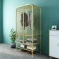 Industrial Style Wardrobe Bedroom Metal Wardrobe Closet with Doors