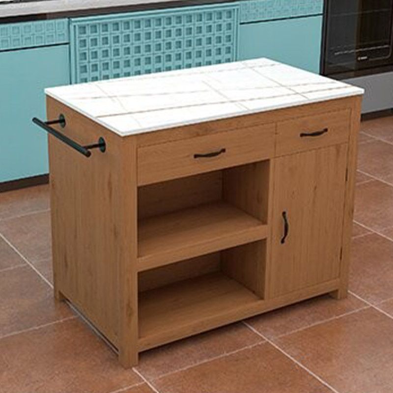 キャスター付きのモダンなキッチンアイランドテーブルダイニングルーム準備テーブル