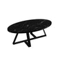 Oval Coffee Table with a Black/gold Base Made of Marble and Wrought Iron Clearhalo 'Coffee & Accent Tables' 'Coffee Tables' 'coffee_tables' 'furn' 'furn_coffee_tables' 'Furniture' 'Living Room Furniture' 1200x1200_6b5b0b4f-f8d5-4a9c-8156-2c35245dde6a