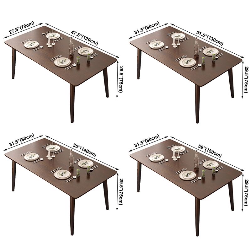 Contemporary Rectangle Dining Table Rubberwood Solid Wood Table with 4 Legs for Home Kitchen Dinner Clearhalo ' dining_table' 'Dining Tables & Seating' 'Dining Tables' 'furn' 'furn_dining_table' 'Furniture' 'furniture_dining_table' 'Kitchen & Dining Furniture' 'kitchen&dining_furn' 'kitchen' 'kitchen_dining_table' 1200x1200_6b5b147d-d143-418e-b05a-891e753c6925