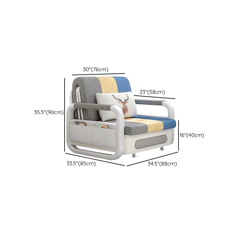 Pillow Included Sofa Futon Square Arms Convertible Sofa with Storage
