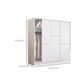 Contemporary White Wood Frame Wardrobe Freestanding Wardrobe with Soft Close Doors
