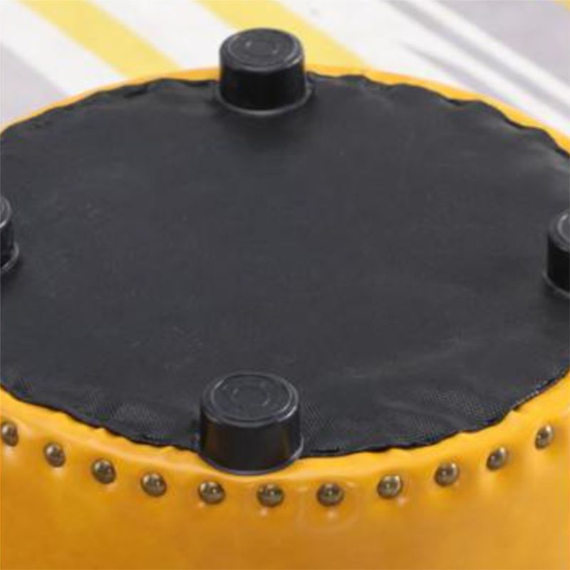 Round Contemporary Pouf Pure Color Nailhead Trim PU Leather Pouf Ottoman Clearhalo 'furn' 'furn_ottomans_poufs' 'Furniture' 'Living Room Furniture' 'Ottomans & Poufs' 'ottomans_poufs' 1200x1200_6b5f104d-c9a8-434f-8fb7-dfcb364d9ddf