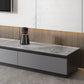 Console multimediale in finto legno Console TV grigia contemporanea con cassetti