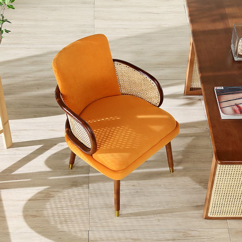 Traditional Style Dining Chair Upholstered Solid Wood Dining Armchair for Home