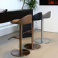 Modern Style Rotatable Backrest Counter High Stool with Leather Cushion