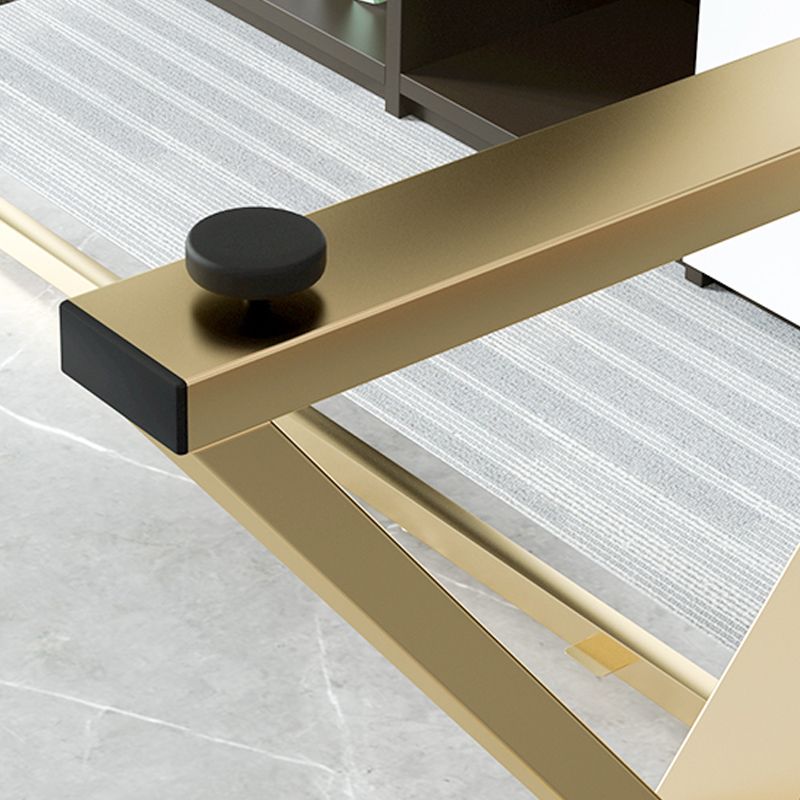 Moderner Büroschreibtisch Rechteckige Goldmetallbeine Schreibtisch für Zuhause und Büro