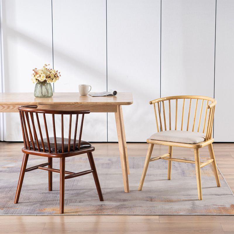 Modern Style Slat Back Solid Wood Dining Arm Chair for Home Use Clearhalo 'Dining Chairs' 'Dining Tables & Seating' 'dining_chair' 'furn' 'furn_dining_chair' 'Furniture' 'Kitchen & Dining Furniture' 1200x1200_6b618d2d-306f-4b52-a54b-c7d53c7c8c64