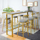 Glam Rectangle Stone Pub Bar Table Gold Iron Bar Dining Table with Trestle Pedestal Clearhalo 'Bar Furniture' 'Bar Tables' 'bar_tables' 'furn' 'furn_bar_tables' 'Furniture' 'furniture_bar_tables' 'Kitchen & Dining Furniture' 1200x1200_6b63e579-d8b7-4079-9848-ce3005177191