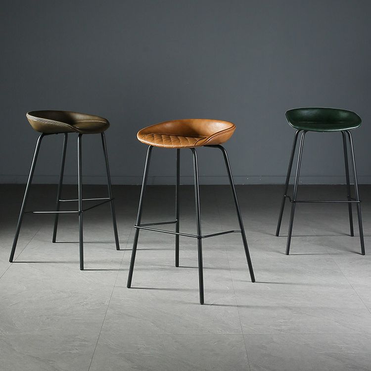 Industrial Style Bar-stool with Iron Legs Bucket Seat for Kitchen Bar Clearhalo 'Bar Furniture' 'Bar Stools' 'bar_stools' 'furn' 'furn_bar_stools' 'furniture_bar_stools' 'Kitchen & Dining Furniture' 'kitchen&dining_furn' 'kitchen' 'kitchen_furn' Furniture' 1200x1200_6b63ec17-8eee-471d-9d9b-ae17137c8a29