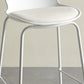 Contemporary Metal Frame Bar Stool White Plastic Bucket Seat for Living Room