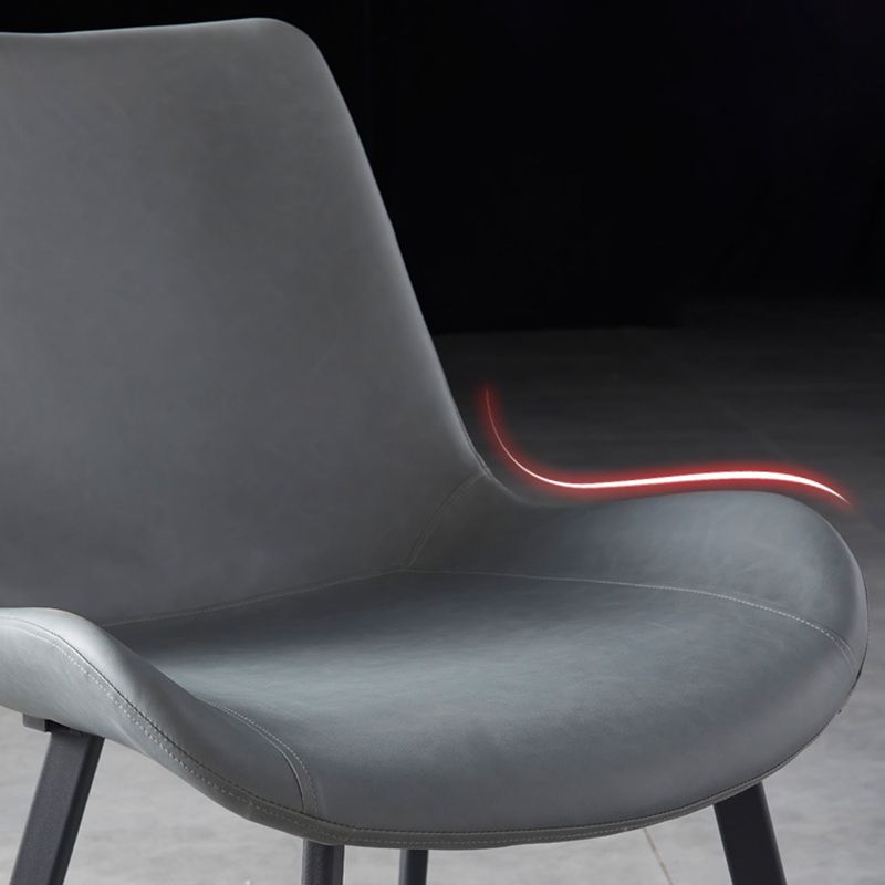 Minimalist Style Leather Dining Chairs Solid Back Arm Chair for Home Use Clearhalo ' kitchen&dining_furn' 'Dining Chairs' 'Dining Tables & Seating' 'dining_chair' 'furn' 'furn_dining_chair' 'Furniture' 'furniture_dining_chair' 'Kitchen & Dining Furniture' 'kitchen' 1200x1200_6b66e316-65a1-4ec6-941d-5edcf6c70a6c