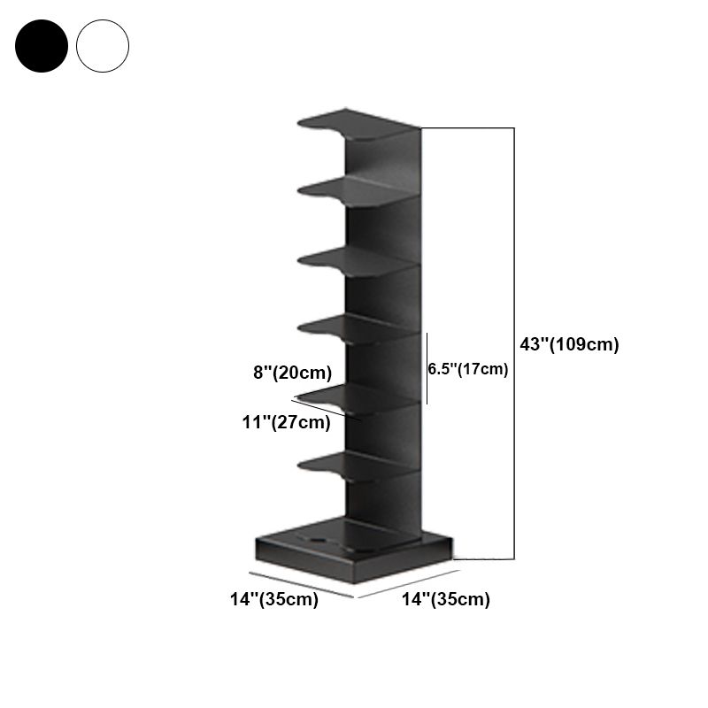 White and Black Corner Bookshelf Closed Back Contemporary Iron Bookshelf Clearhalo 'Bookcases' 'Furniture' 'furniture_bookcases' 'kitchen' 'kitchen_bookcases' 'Living Room Furniture' 'Office Furniture' 1200x1200_6b6755d2-d4ac-4016-a976-d9837050de3c