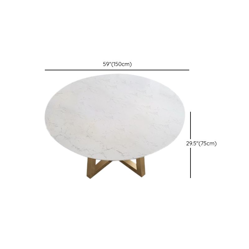 Iron and Slate Table Glam Style Simple Home Round Dining Table Clearhalo 'Dining Tables & Seating' 'Dining Tables' 'dining_table' 'furn' 'furn_dining_table' 'Furniture' 'Kitchen & Dining Furniture' 1200x1200_6b687305-7a44-4215-9b84-c1ddd76a7f6b