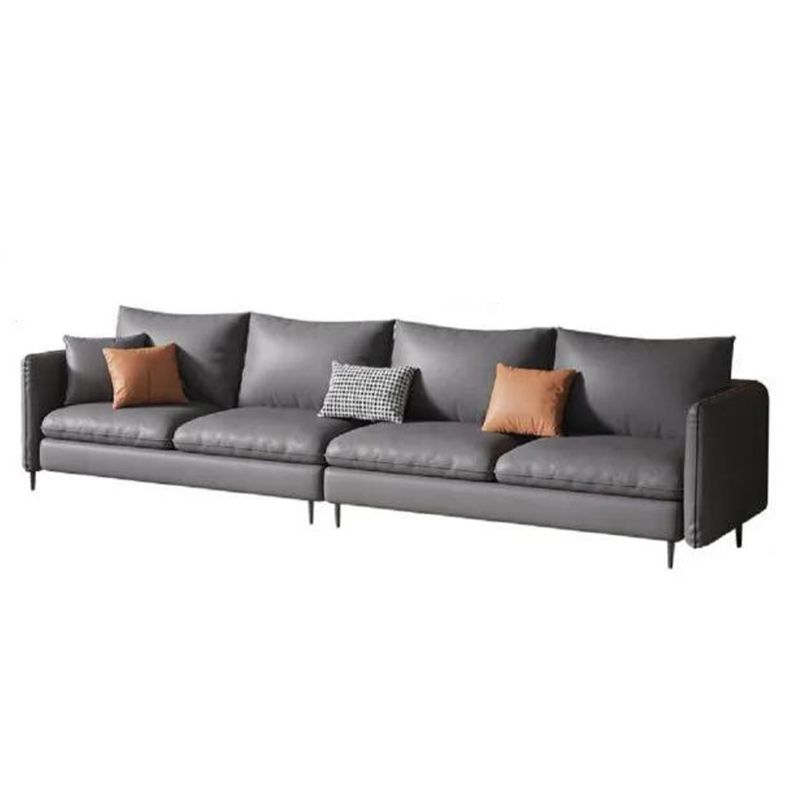 Courette de bras carré standard tissu dos en vrac et sage de sage en cuir faux en gris