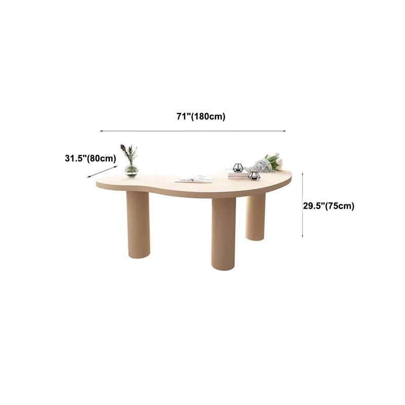 Escritorio de oficina contemporáneo de forma no convencional escritorio de escritura de madera sólida para el hogar