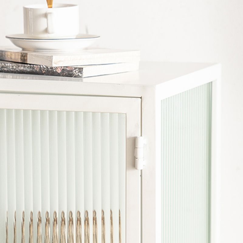 Porte di vetro tavolo da buffet metallico contemporaneo per soggiorno