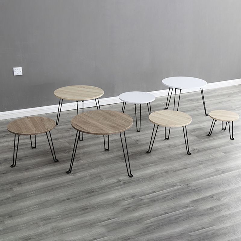 8.6"/12.9"/16.5" Tall Modern 3 Leg Ironcraft Wood Round Top Coffee Table Clearhalo 'Coffee & Accent Tables' 'Coffee Tables' 'coffee_tables' 'furn' 'furn_coffee_tables' 'Furniture' 'furniture_coffee_tables' 'Living Room Furniture' 1200x1200_6b6b4e78-f647-4f0c-8fe5-595b66d7e1a9