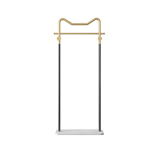 Rack de manteau contemporain rail suspendu et crochets stand de salle encadrée en métal