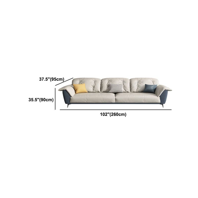 Sewn Pillow Back Sofa Modern Style 34.64" H Faux Leather Sofa Clearhalo 'furn' 'furn_sofas' 'Furniture' 'Living Room Furniture' 'Sofa' 'sofas' 1200x1200_6b6cf76c-cd8a-4fd9-bbc2-d6ab79917aa3