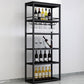 Industrial Floor Wine Holder Rack Metal Wine Racks with Shelf