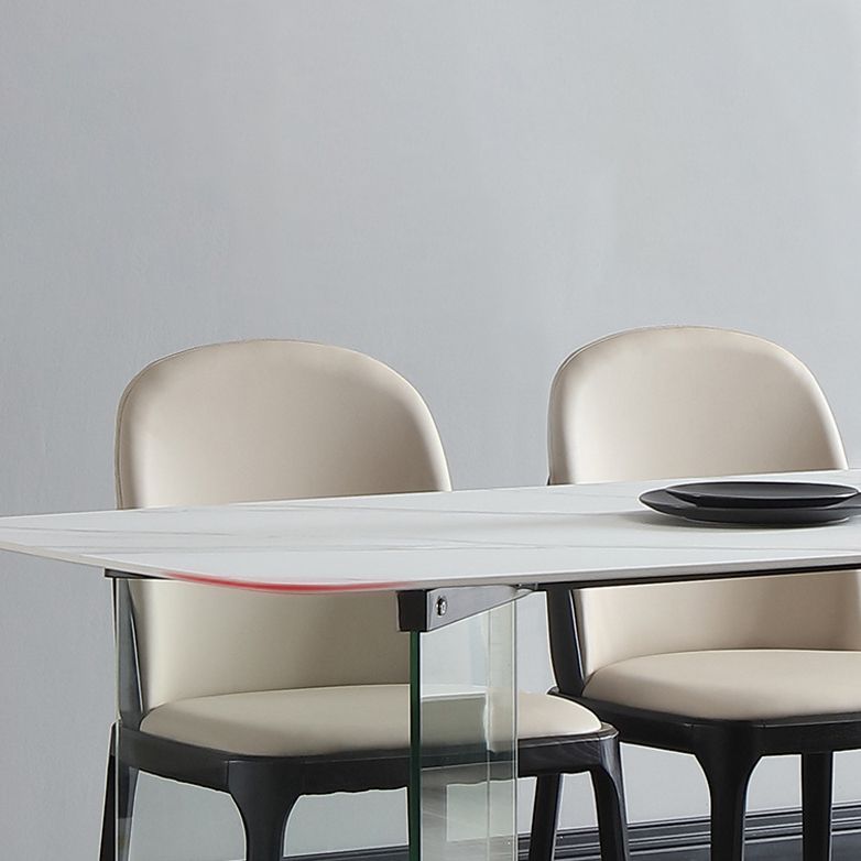 Designer Style Sintered Stone Dining Set Rectangle 1/2/5/7 Pieces Dining Room Table Set Clearhalo 'Dining Room Sets' 'Dining Tables & Seating' 'dining_room_set' 'furn' 'furn_dining_room_set' 'Furniture' 'furniture_dining_room_set' 'Kitchen & Dining Furniture' 1200x1200_6b6ec997-4580-4705-a712-e9ce345f0b28