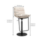 Contemporary Style Armless Barstool Leather Adjustable Height Bar Stool