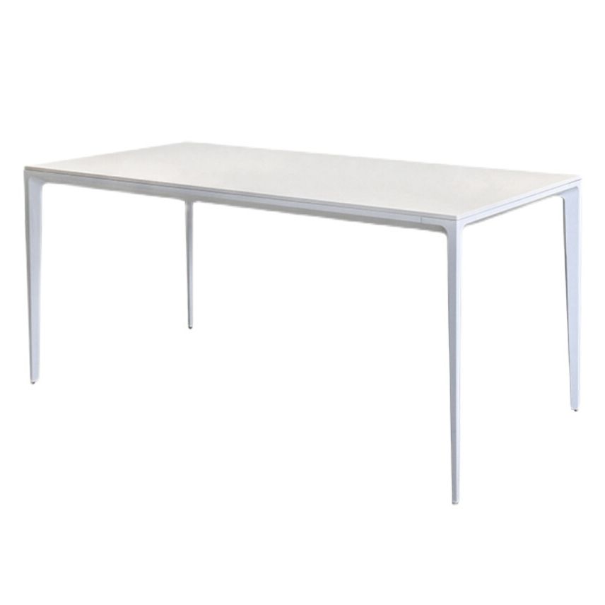 Contemporary Sintered Stone Top Kitchen Dining Set Rectangle Shape Standard Dining Set in White Clearhalo 'Dining Room Sets' 'Dining Tables & Seating' 'dining_room_set' 'furn' 'furn_dining_room_set' 'Furniture' 'furniture_dining_room_set' 'Kitchen & Dining Furniture' 'kitchen&dining_furn' 'kitchen' 1200x1200_6b71bc6e-4b9a-4ff9-a490-9a830cb178e1