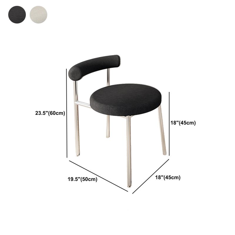 Black/White Contemporary Vanity 2 Storage Drawers with Padded Stool