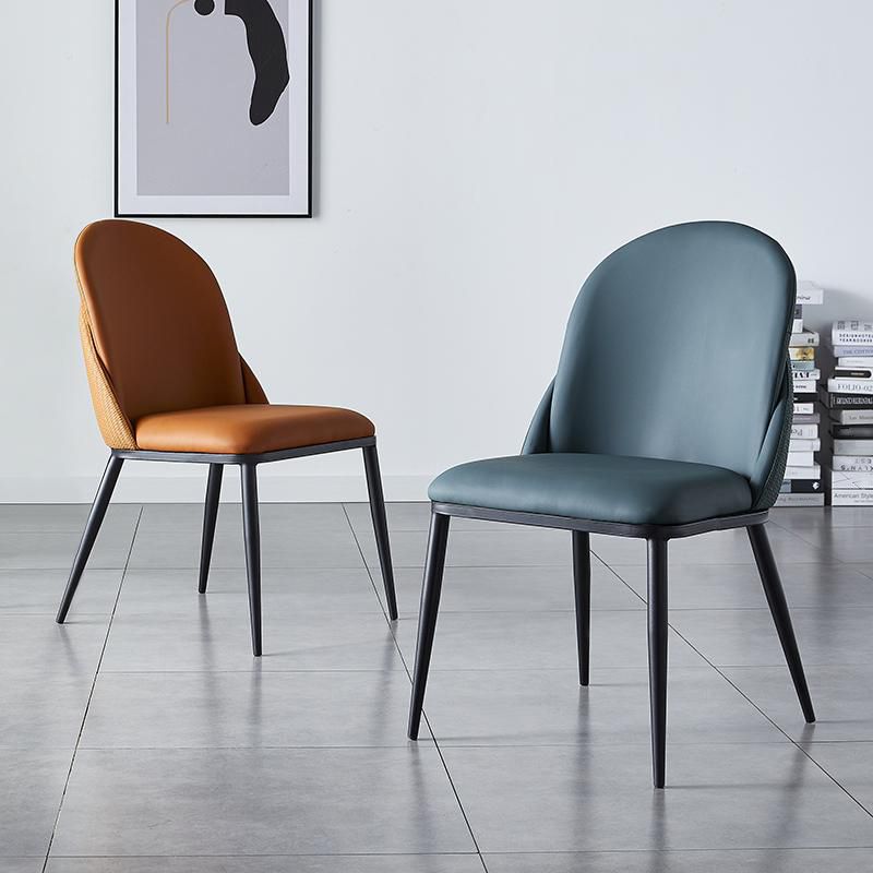 Nordic Style Kitchen Leather Dining Chair Armless Dining Chairs with Metal Legs Clearhalo ' kitchen&dining_furn' 'Dining Chairs' 'Dining Tables & Seating' 'dining_chair' 'furn' 'furn_dining_chair' 'Furniture' 'furniture_dining_chair' 'Kitchen & Dining Furniture' 'kitchen' 1200x1200_6b727fa5-7413-4d9f-91f8-e0091837c47e