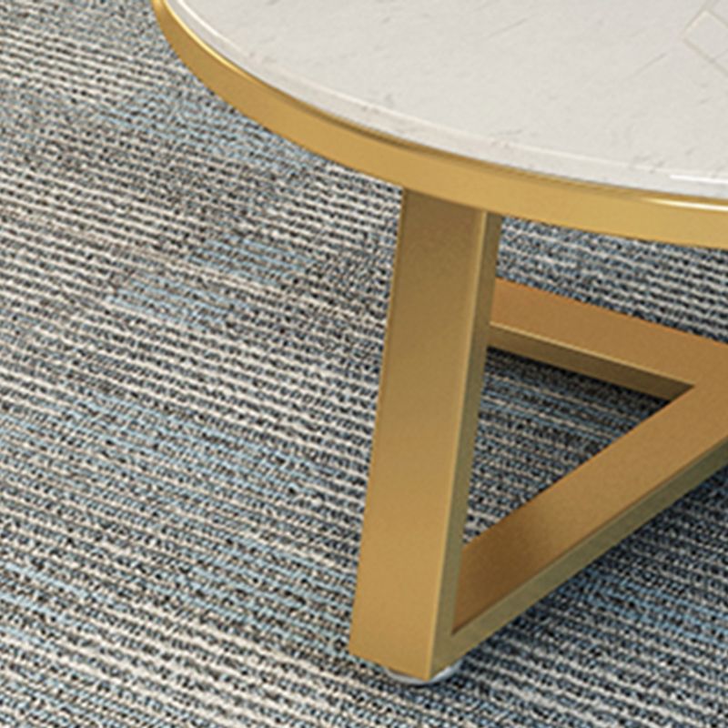 Glam Cross Legs Coffee Table Faux Marble Round Cocktail Table Clearhalo 'Coffee & Accent Tables' 'Coffee Tables' 'coffee_tables' 'furn' 'furn_coffee_tables' 'Furniture' 'Living Room Furniture' 1200x1200_6b73491e-4e78-4f53-b84a-5f2fdd99f054