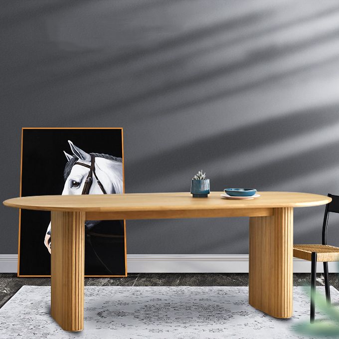 Oval Solid Wood Dining Table Simplicity Double Pedestal Table for Dining Room Clearhalo ' dining_table' 'Dining Tables & Seating' 'Dining Tables' 'furn' 'furn_dining_table' 'Furniture' 'furniture_dining_table' 'Kitchen & Dining Furniture' 'kitchen&dining_furn' 'kitchen' 'kitchen_dining_table' 1200x1200_6b747354-9396-41da-9f96-9f1d883a900e